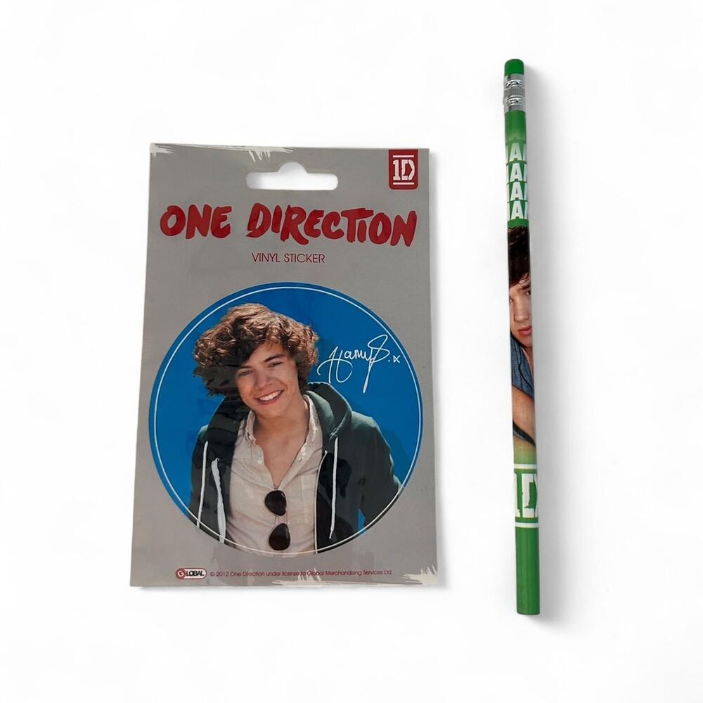 One Direction Harry Styles vinyl sticker and Liam Payne pencil